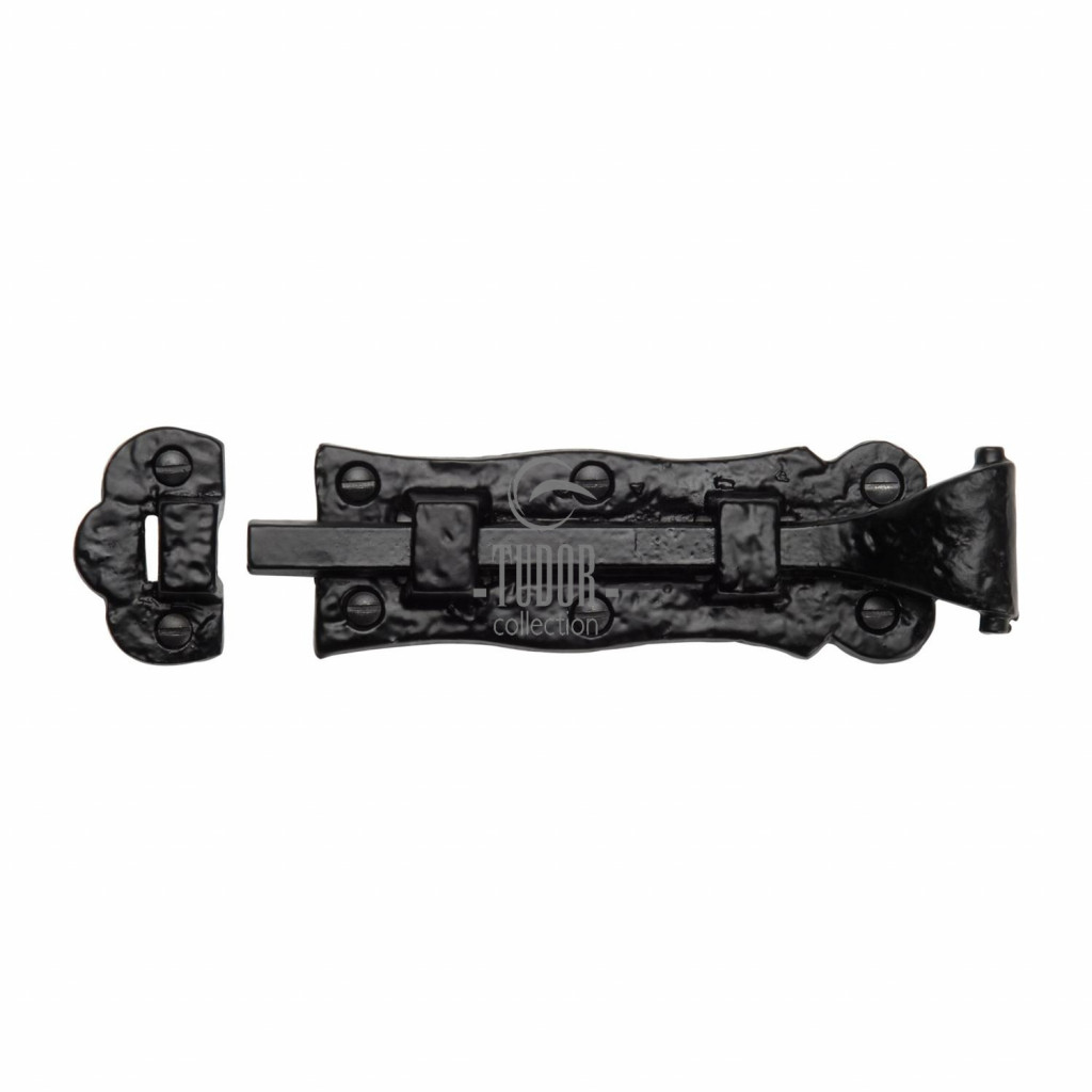 Tudor Rustic Black Straight Door Bolt – 125mm length